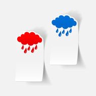 realistic design element cloud rain N25