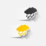 realistic design element cloud rain N26