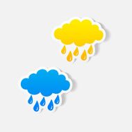 realistic design element cloud rain N27