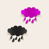 realistic design element cloud rain N28