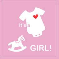newborn bodysuit with a small rocking horse on pink background