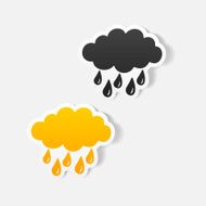 realistic design element cloud rain N31