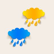 realistic design element cloud rain N32