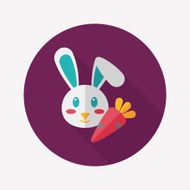 Pet rabbit flat icon with long shadow eps10 N32