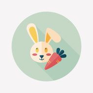 Pet rabbit flat icon with long shadow eps10 N33
