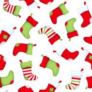 Seamless background with Christmas socks Vector illustration