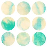 Painted colorful circles with white splash