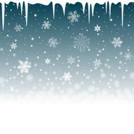 Christmas snowy background with icicles