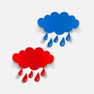 realistic design element cloud rain N35