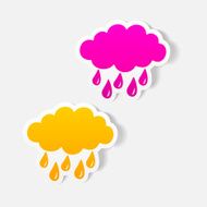 realistic design element cloud rain N36