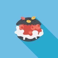 Cream puffs flat icon with long shadow eps10