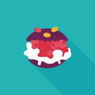 Cream puffs flat icon with long shadow eps10 N3