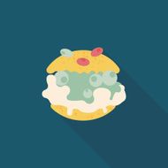 Cream puffs flat icon with long shadow eps10 N4