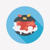Cream puffs flat icon with long shadow eps10 N5