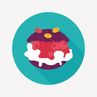 Cream puffs flat icon with long shadow eps10 N7