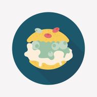 Cream puffs flat icon with long shadow eps10 N8