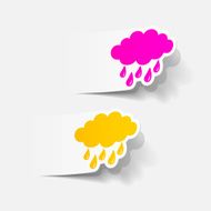 realistic design element cloud rain N38