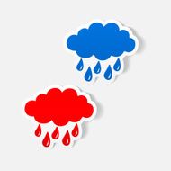realistic design element cloud rain N39