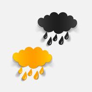 realistic design element cloud rain N40