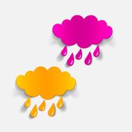 realistic design element cloud rain N44