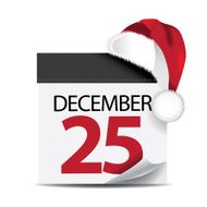 December 25 calendar with Santa hat