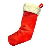 Santa&#039;s red christmas stocking isolated