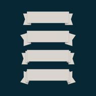 White paper banners on a dark background vector illustration