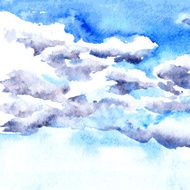 watercolor drawing clouds N9