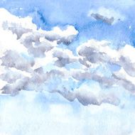 watercolor drawing clouds N12