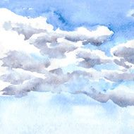 watercolor drawing clouds N13