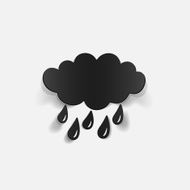 realistic design element cloud rain N48