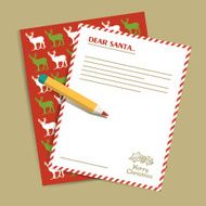 Christmas letter to Santa Claus Vector illustration