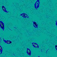 blue peacock feathers pattern