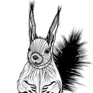 Squirrel head vector animal illustration for t-shirt
