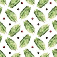 Seamless pattern with bay leaf N3