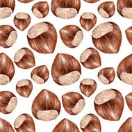 Seamless pattern with hazelnuts N6
