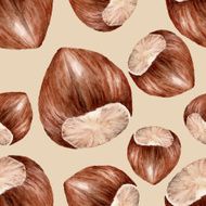 Seamless pattern with hazelnuts N7