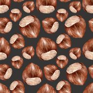 Seamless pattern with hazelnuts N8