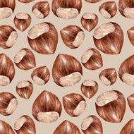 Seamless pattern with hazelnuts N9