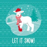 Christmas card with sheep