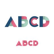 B C D A Modern Flat Alphabet with Noise Shadow