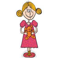 Happy little girl smiling with teddy bear N2