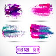 Vector set of different grunge brush strokes N15