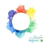 Watercolor abstract rainbow frame Vector illustration
