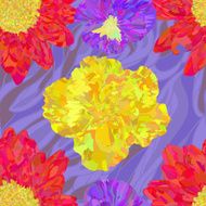 Seamless pattern with fancy bright flowers
