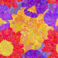 Seamless pattern with fancy bright flowers N3