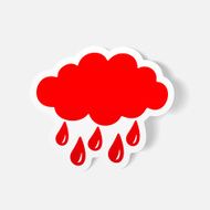 realistic design element cloud rain N51