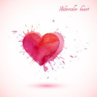 Vector abstract watercolor heart with splashes N2