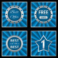 Blue silver labels N2
