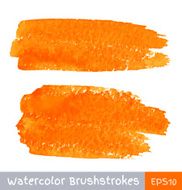Set of Orange Watercolor Brush Strokes N2